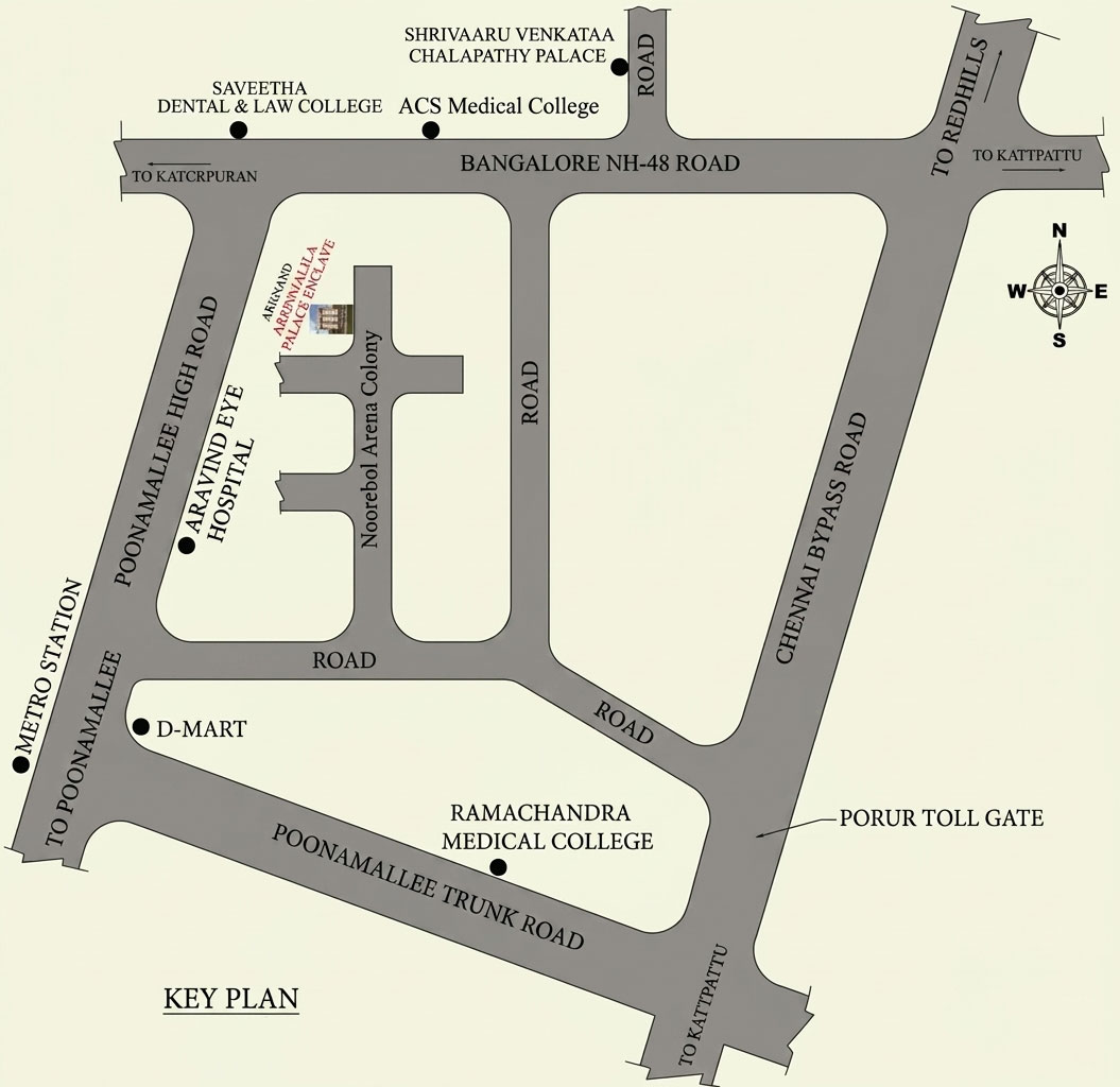 Arunachala Palace Enclave Key Plan Location Map